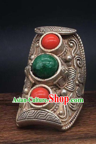 China National Gems Ring Handmade Jewelry Accessories Traditional Circlet Thimble