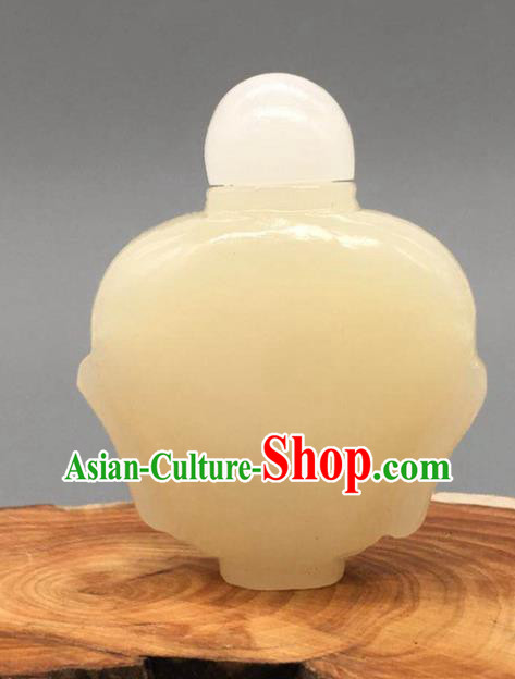 China Traditional Jade Carving Snuff Bottle Handmade Collection Tabatiere Anatomique