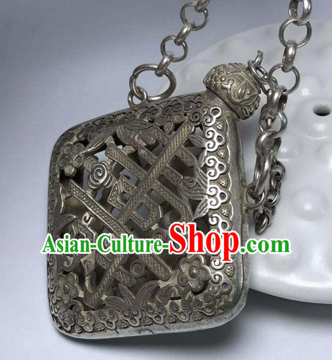 Chinese Handmade Carving Cupronickel Sachet Pendant Traditional Waist Accessories