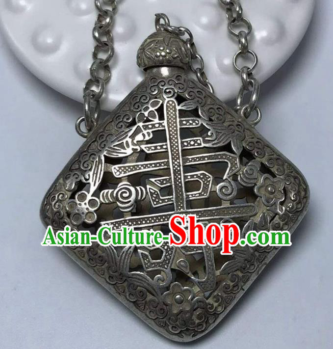 Chinese Handmade Carving Cupronickel Sachet Pendant Traditional Waist Accessories