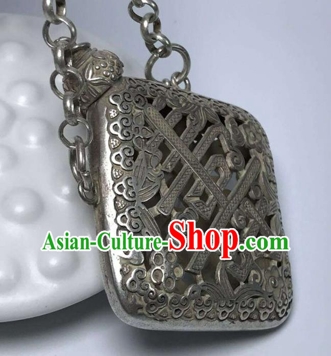 Chinese Handmade Carving Cupronickel Sachet Pendant Traditional Waist Accessories