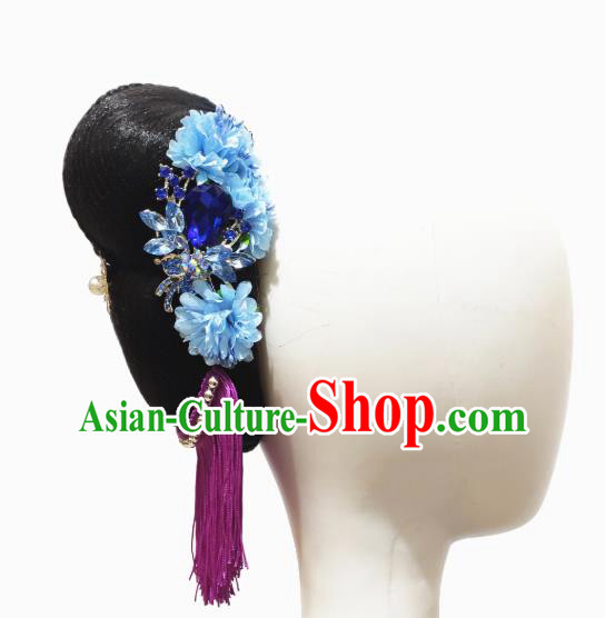 China Traditional Umbrella Dance Wig Chignon Classical Dance Hair Accessories