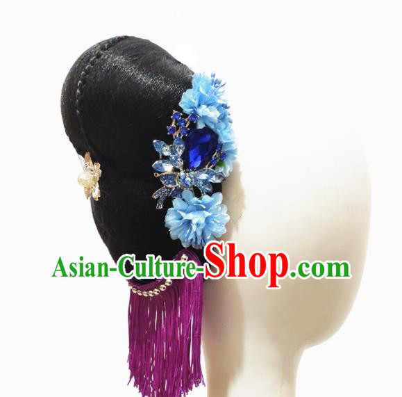 China Traditional Umbrella Dance Wig Chignon Classical Dance Hair Accessories