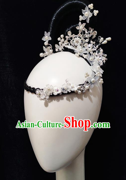 China Classical Dance Hair Accessories Traditional Umbrella Dance Wig Chignon