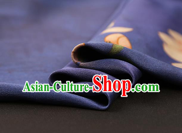 Chinese Royal Mangnolia Pattern Cloth Drapery Traditional Cheongsam Silk Fabric Purple Gambiered Guangdong Gauze