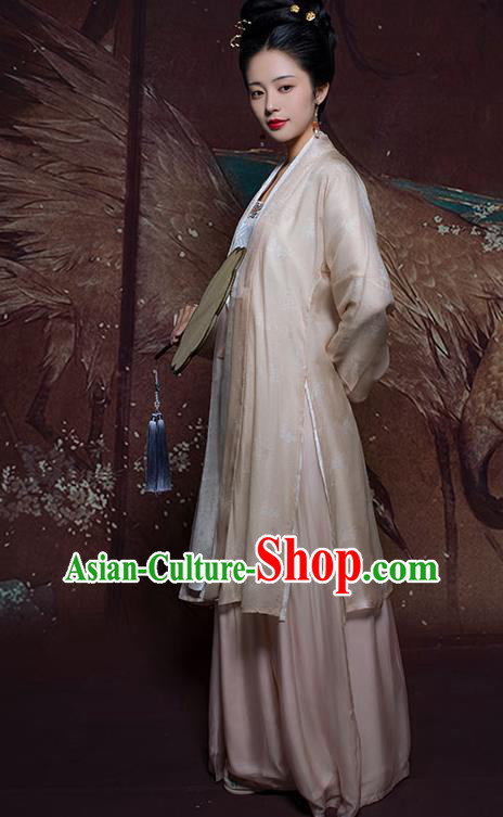 China Traditional Song Dynasty Young Mistress Historical Clothing Ancient Patrician Lady Hanfu Costumes