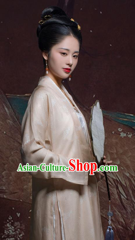 China Traditional Song Dynasty Young Mistress Historical Clothing Ancient Patrician Lady Hanfu Costumes