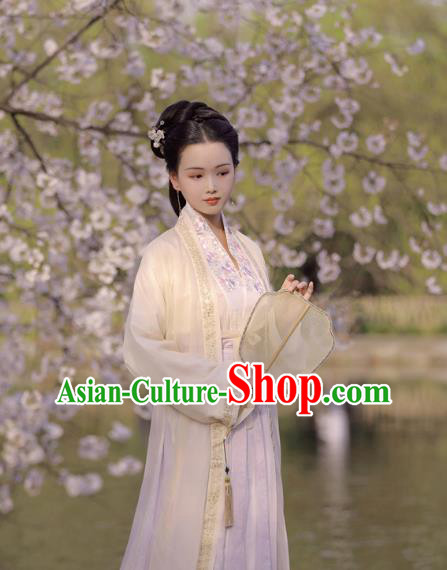 China Ancient Patrician Woman Clothing Traditional Embroidered Hanfu Dress Song Dynasty Noble Beauty Historical Costumes Full Set