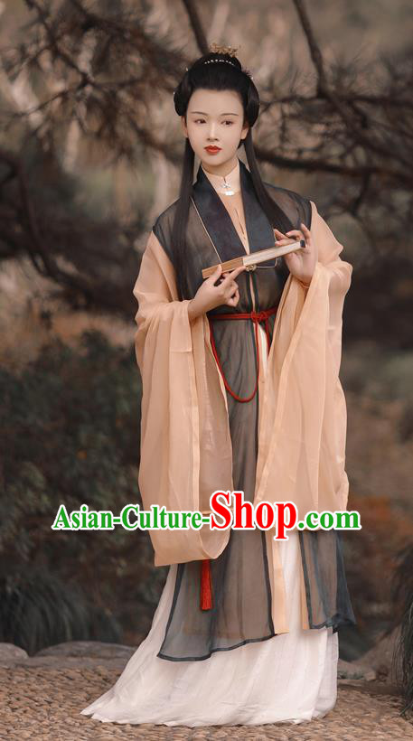 China Traditional Hanfu Dress Ming Dynasty Patrician Beauty Historical Costume Ancient Taoist Nun Clothing