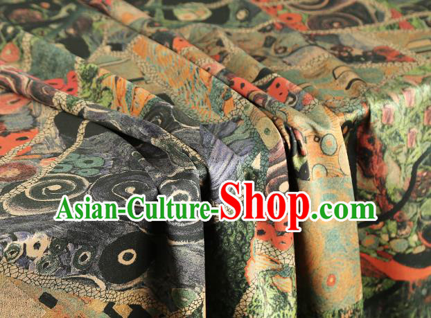 Chinese Classical Butterfly Pattern Gambiered Guangdong Gauze Drapery Brocade Cloth Traditional Cheongsam Silk Fabric