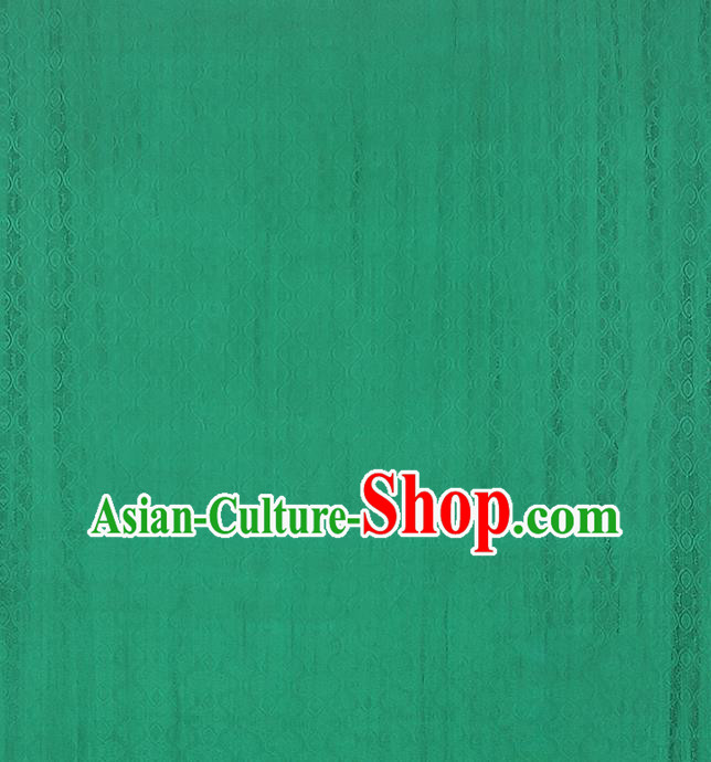 Chinese Jacquard Green Brocade Fabric Traditional Cheongsam Gambiered Guangdong Gauze Classical Silk Drapery
