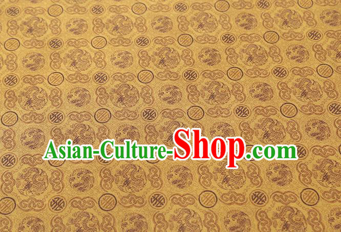Chinese Cheongsam Gambiered Guangdong Gauze Classical Pattern Silk Fabric Traditional Golden Brocade Drapery