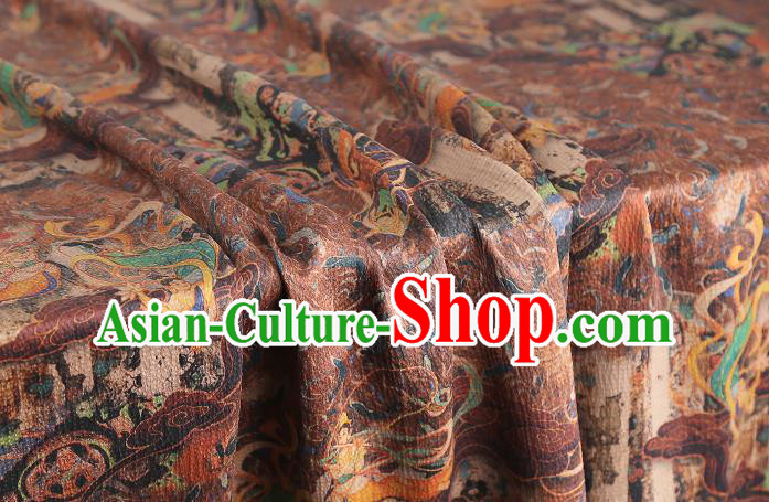 Chinese Traditional Silk Drapery Cheongsam Purple Gambiered Guangdong Gauze Cloth Classical Flying Fairy Pattern Brocade Fabric