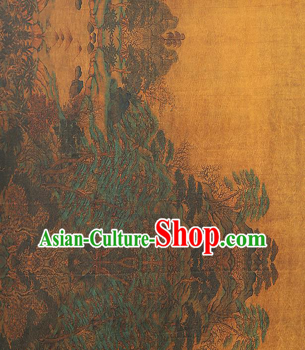 Chinese Cheongsam Gambiered Guangdong Gauze Classical Pattern Ginger Silk Fabric Traditional Brocade Drapery