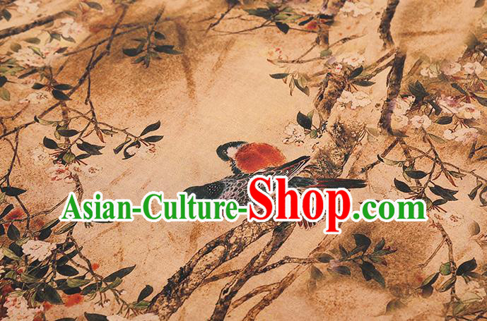 Chinese Classical Begonia Pattern Silk Drapery Traditional Cheongsam Gambiered Guangdong Gauze Ginger Brocade Fabric