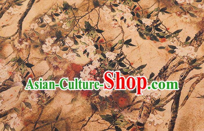 Chinese Classical Begonia Pattern Silk Drapery Traditional Cheongsam Gambiered Guangdong Gauze Ginger Brocade Fabric