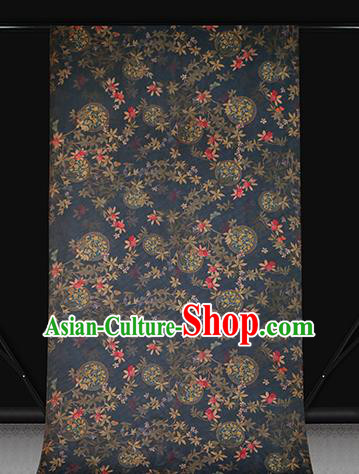 Chinese Traditional Navy Brocade Fabric Cheongsam Ginger Silk Drapery Classical Pattern Gambiered Guangdong Gauze