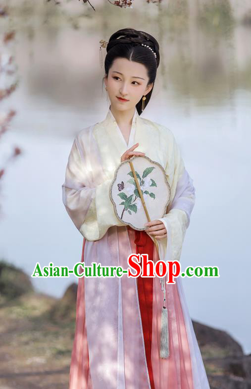China Ancient Noblewoman Clothing Traditional Hanfu Dress Song Dynasty Royal Countess Historical Costume
