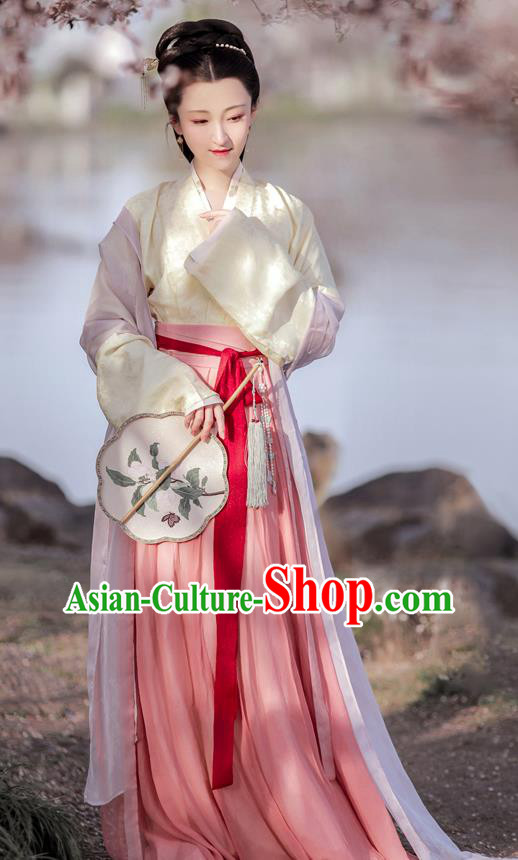 China Ancient Noblewoman Clothing Traditional Hanfu Dress Song Dynasty Royal Countess Historical Costume