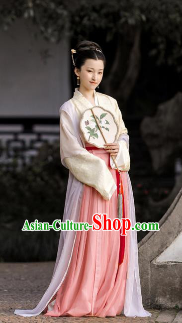 China Ancient Noblewoman Clothing Traditional Hanfu Dress Song Dynasty Royal Countess Historical Costume