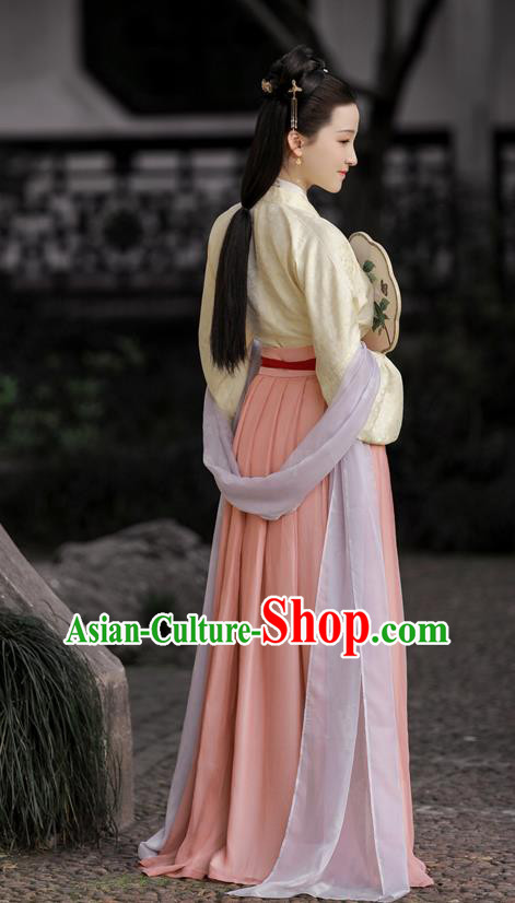 China Ancient Noblewoman Clothing Traditional Hanfu Dress Song Dynasty Royal Countess Historical Costume