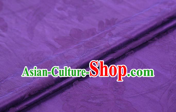 Chinese Qipao Dress Gambiered Guangdong Gauze Traditional Brocade Fabric Classical Butterfly Pattern Jacquard Purple Silk Drapery