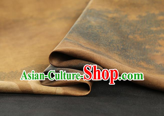 Chinese Ginger Satin Fabric Traditional Qipao Dress Brocade Classical Mangnolia Pattern Silk Drapery