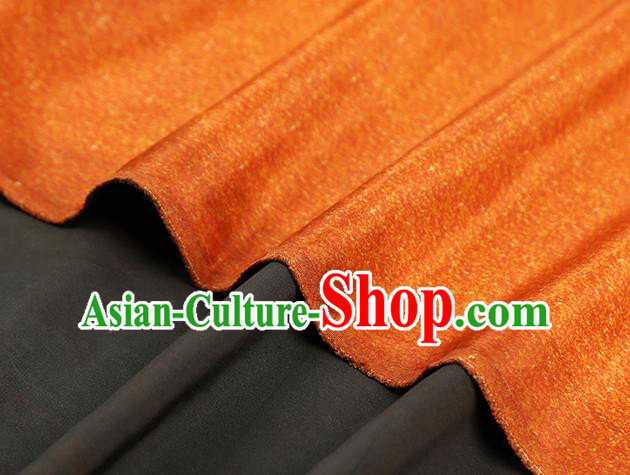 Chinese Traditional Satin Fabric Qipao Dress Brocade Classical Reed Pattern Orange Silk Drapery