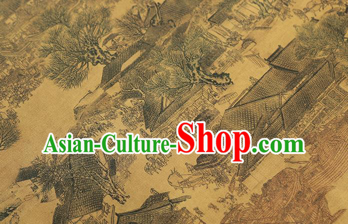 Chinese Traditional Gambiered Guangdong Gauze Fabric Classical Pattern Silk Drapery Qipao Dress Tapestry Cloth
