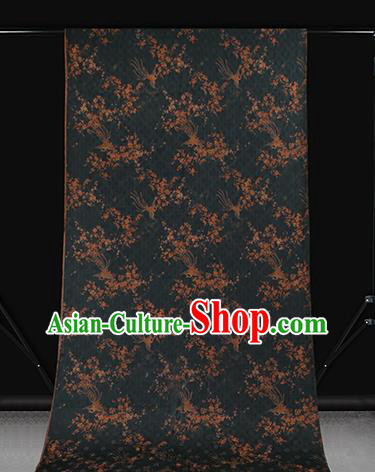 Chinese Classical Phoenix Pattern Silk Drapery Traditional Qipao Dress Fabric Black Gambiered Guangdong Gauze