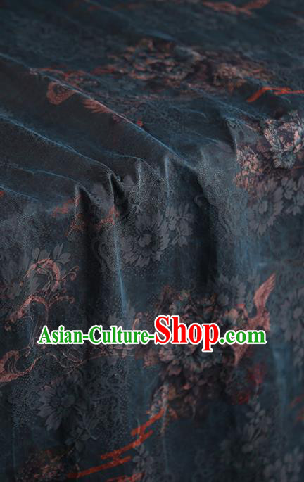 Chinese Classical Qipao Dress Atrovirens Gambiered Guangdong Gauze Cloth Traditional Jacquard Silk Fabric