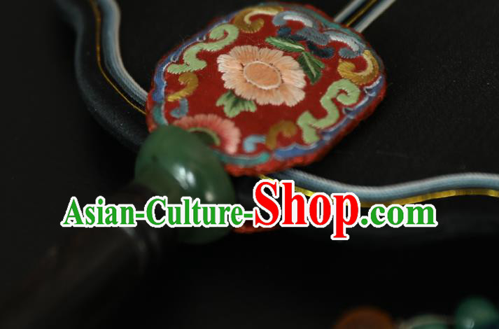 China Traditional Handmade Embroidered Fans Ancient Princess Palace Fan Hanfu Black Silk Fan