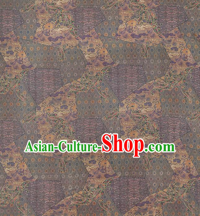 Chinese Classical Pattern Gambiered Guangdong Gauze Drapery Traditional Tang Suit Light Purple Silk Fabric