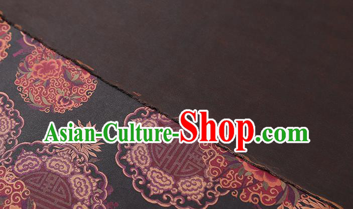 Chinese Classical Auspicious Pattern Black Brocade Drapery Traditional Qipao Dress Silk Satin Fabric