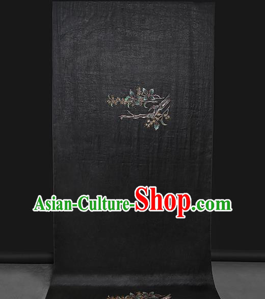 China Classical Gambiered Guangdong Gauze Cheongsam Drapery Traditional Black Silk Fabric