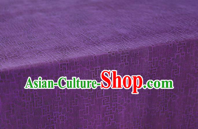 Chinese Classical Jacquard Gambiered Guangdong Gauze Traditional Qipao Dress Purple Silk Fabric