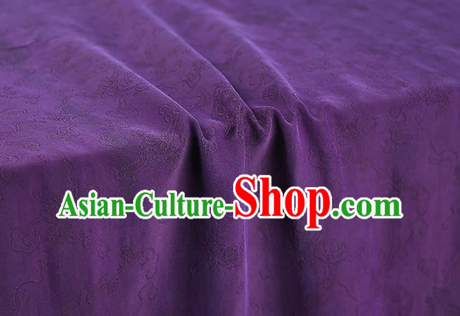 Chinese Traditional Qipao Dress Purple Silk Fabric Classical Jacquard Gambiered Guangdong Gauze