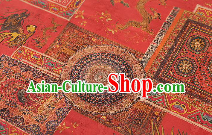 Chinese Traditional Wedding Silk Fabric Classical Qipao Dress Red Gambiered Guangdong Gauze