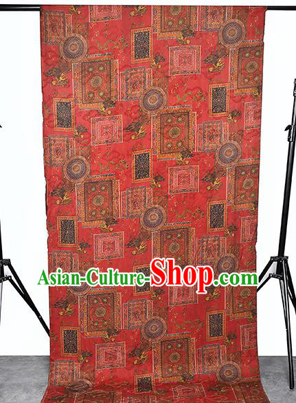 Chinese Traditional Wedding Silk Fabric Classical Qipao Dress Red Gambiered Guangdong Gauze