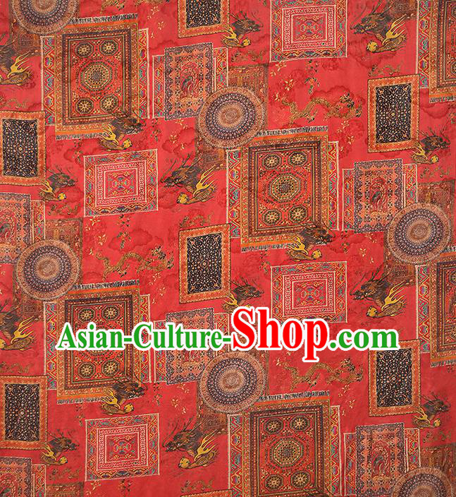 Chinese Traditional Wedding Silk Fabric Classical Qipao Dress Red Gambiered Guangdong Gauze