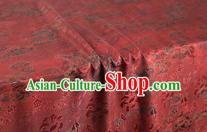 Chinese Red Gambiered Guangdong Gauze Traditional Qipao Dress Brocade Material Classical Cheongsam Jacquard Silk Fabric