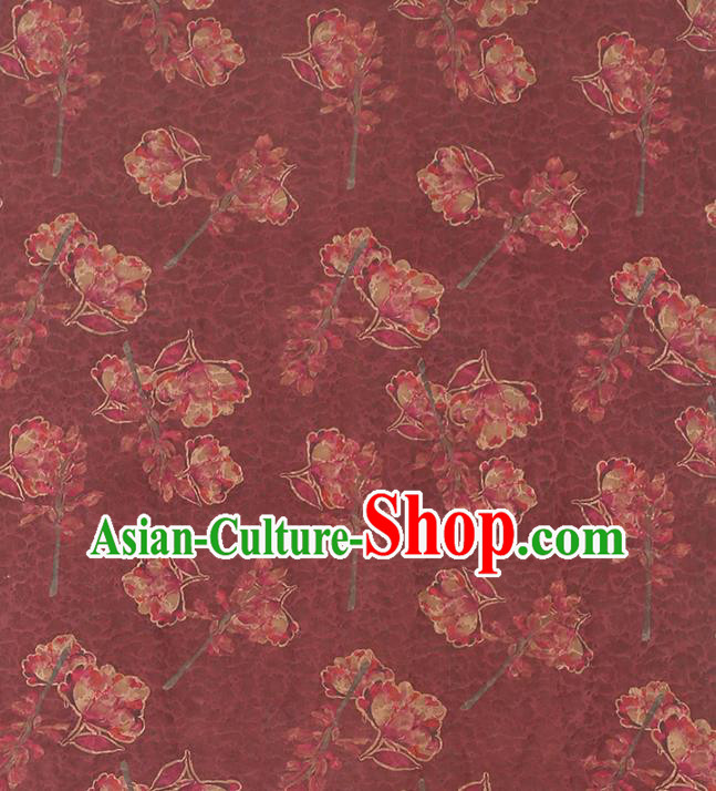Chinese Traditional Qipao Dress Silk Fabric Classical Wine Red Gambiered Guangdong Gauze