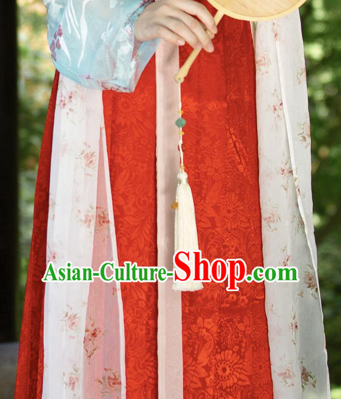 China Ancient Song Dynasty Young Beauty Historical Clothing Full Set