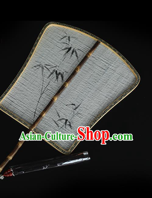 China Ink Painting Bamboo Silk Fan Handmade Fans Traditional Hanfu Palace Fan