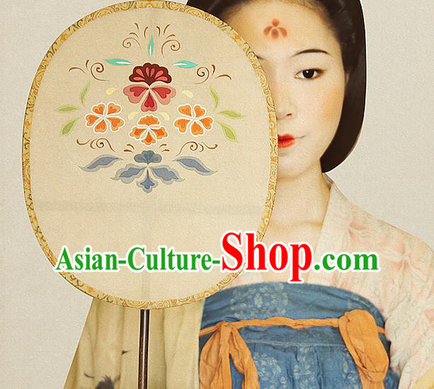 China Tang Dynasty Wedding Silk Fan Handmade Palace Fan Traditional Court Hanfu Fan