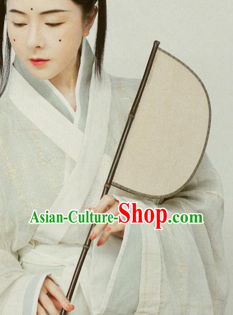 China Traditional Jin Dynasty Silk Fan Handmade Court Lady Fan Ancient Princess Hanfu Palace Fan