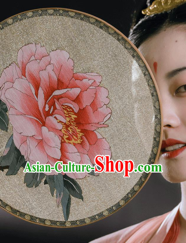 China Handmade Court Lady Fan Ancient Princess Hanfu Palace Fan Traditional Tang Dynasty Silk Fan