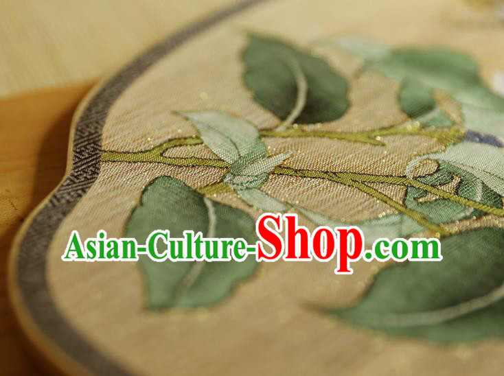 China Handmade Painting Camellia Silk Fan Ancient Princess Palace Fan Traditional Hanfu Silk Fans