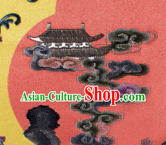 China Ancient Noble Lady Palace Fan Traditional Hanfu Silk Fans Embroidered Heavenly Crane Fan