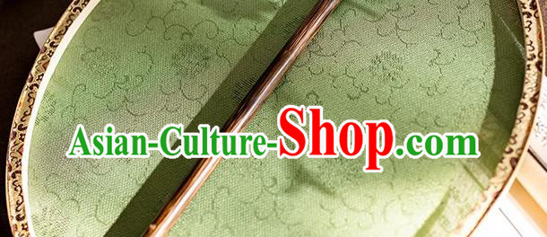 China Traditional Green Silk Palace Fan Handmade Song Dynasty Hanfu Bamboo Circular Fan